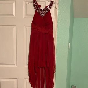High low red dress